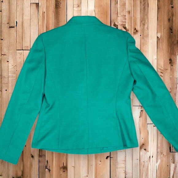 Le Suit Seperates Primary Green Blazer Big Black Buttons Size 8 - Picture 10 of 14